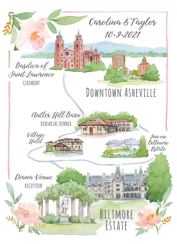 Biltmore Estate, Asheville North Carolina Wedding Map