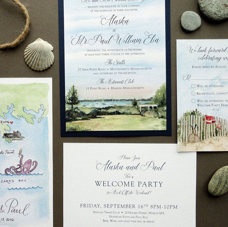 New England Wedding Invitation