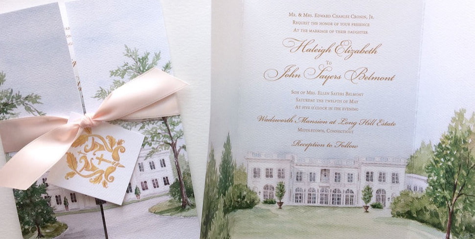 Wadsworth Mansion Wedding Invitation