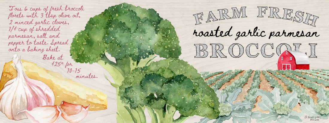 Garlic Parmesan Broccoli Recipe Illustration