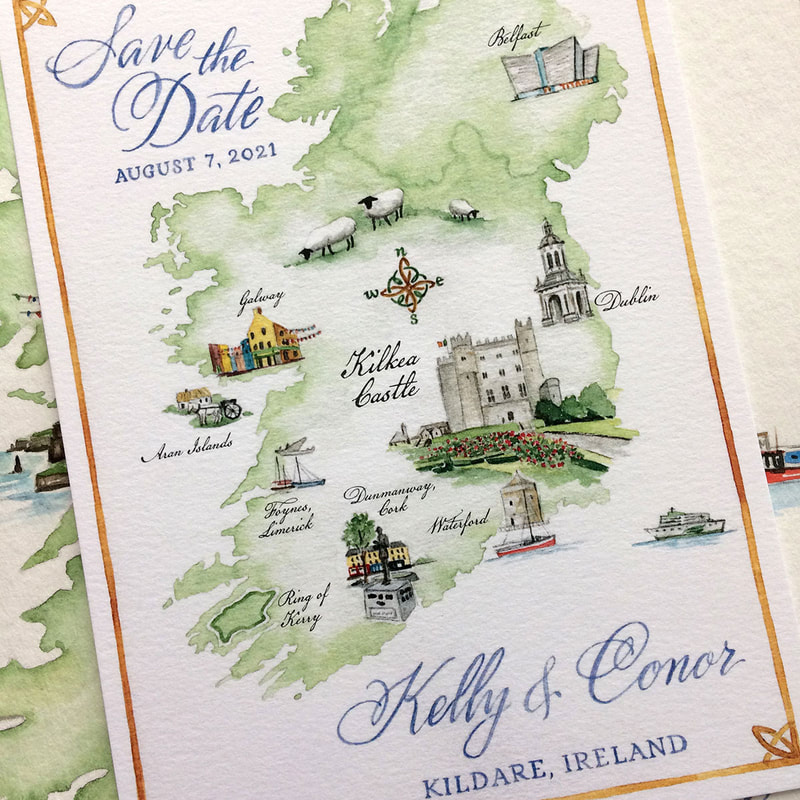 Ireland Map Save the Date