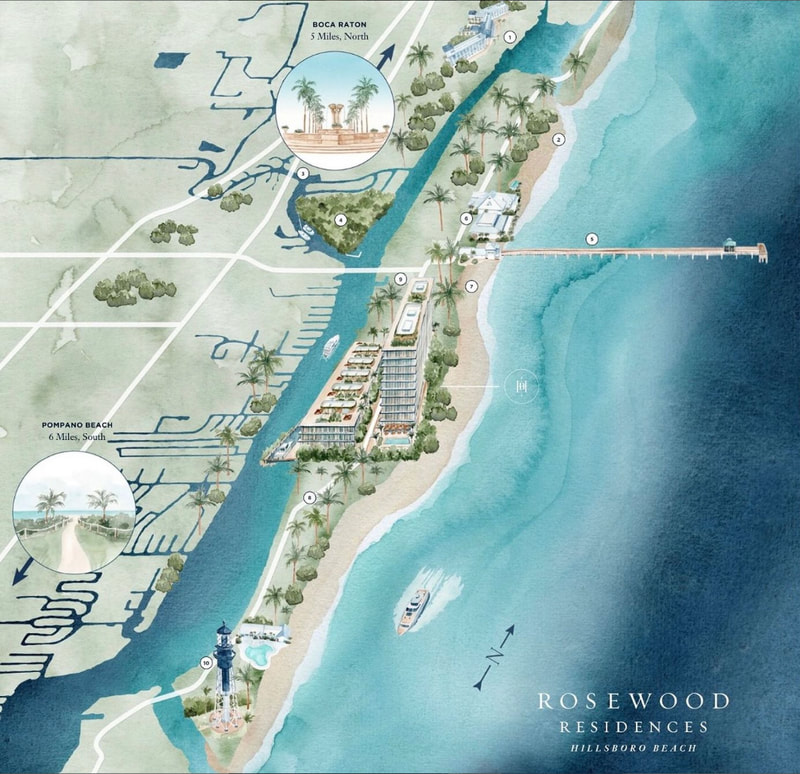 Rosewood Residences Hillsboro Beach Illustrated Map