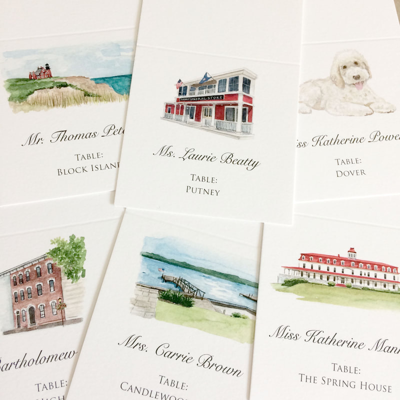 Illustrated place cards